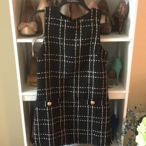 Black and white tweed dress